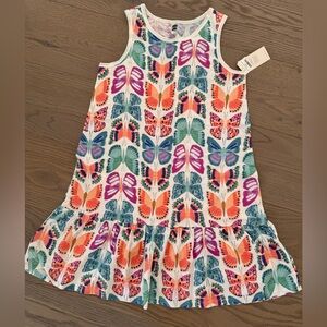 Brand New Tea Collection Ruffle Hem Butterfly Tank Dress Size 12